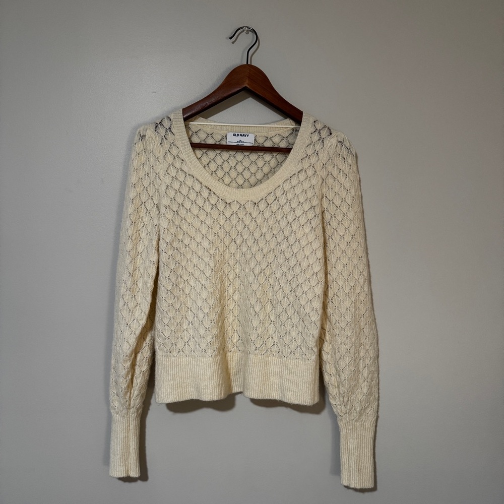 Old Navy | Women's Textured Knit Cream Sweater